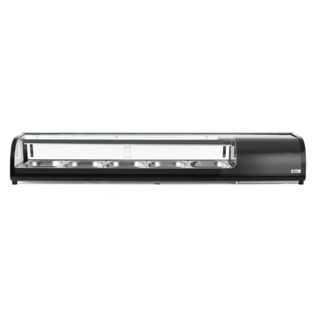 Vitrine R&eacute;frig&eacute;r&eacute;e &agrave; Sushi Arktic 1800mm Noire, Capacit&eacute; 5x GN 1/2 - Hendi