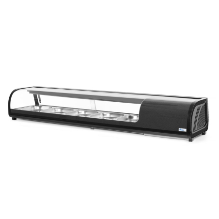Vitrine R&eacute;frig&eacute;r&eacute;e &agrave; Sushi Arktic 1800mm Noire, Capacit&eacute; 5x GN 1/2 - Hendi