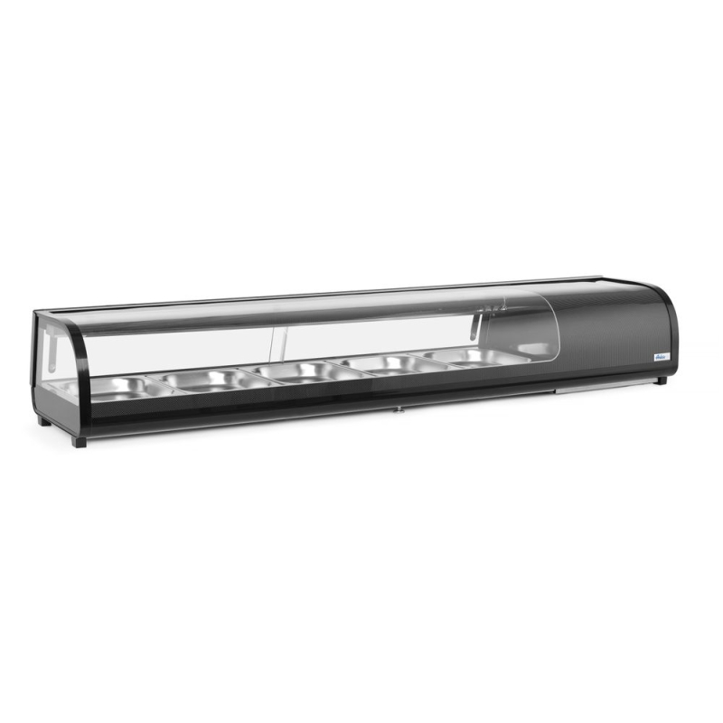 Vitrine R&eacute;frig&eacute;r&eacute;e &agrave; Sushi Arktic 1800mm Noire, Capacit&eacute; 5x GN 1/2 - Hendi