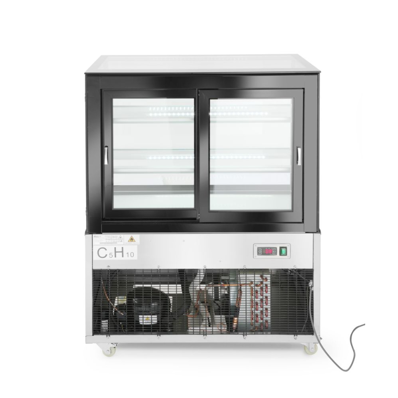 Vitrine r&eacute;frig&eacute;r&eacute;e professionnelle 300L, 2 &eacute;tag&egrave;res, Arktic - Hendi