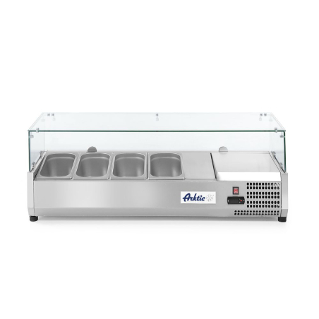 Vitrine r&eacute;frig&eacute;r&eacute;e professionnelle Arktic pour 4 bacs GN 1/3, 1208mm - Hendi