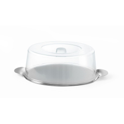 Plateau Rond Professionnel Acier Inoxydable &Oslash;300mm avec Couvercle SAN pour Lave-Vaisselle - Hendi