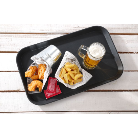 Plateau de service rectangulaire antid&eacute;rapant Noir GN 1/1 530x325mm - Hendi
