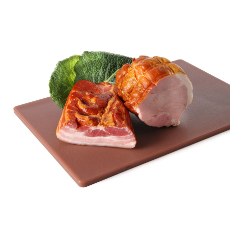 Planche &agrave; D&eacute;couper HACCP Professionnelle, Anti-d&eacute;rapante, Brun, 600x400mm - Hendi