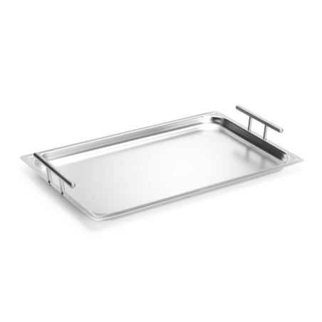 Plateau de Service Rectangulaire Inox avec Poign&eacute;es GN 1/1 - Hendi