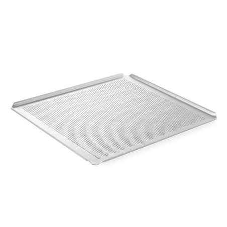 Plaque Gastro-Norm perfor&eacute;e GN 2/3 en acier inoxydable 325x354x10mm pour four, 4 bords - Hendi