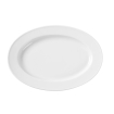 Plat de service ovale en m&eacute;lamine blanc 290x200mm - Hendi