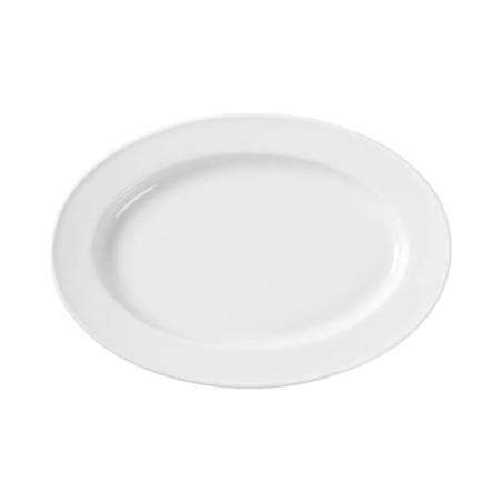 Plat de service ovale en m&eacute;lamine blanc 290x200mm - Hendi