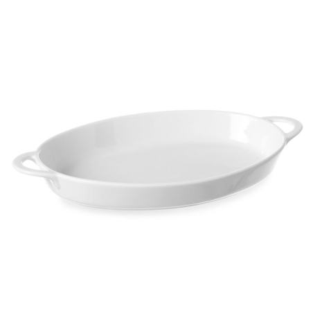 Plat &agrave; tapas ovale HENDI 0,8L 324x185mm avec poign&eacute;es - Hendi