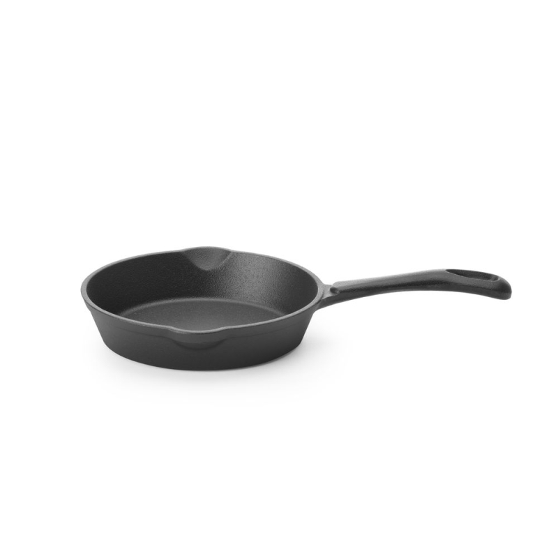 Po&ecirc;le en Fonte Professionnelle, &Oslash;165mm, 2 becs verseurs, Noir - Hendi