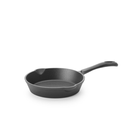 Po&ecirc;le en Fonte Professionnelle, &Oslash;165mm, 2 becs verseurs, Noir - Hendi