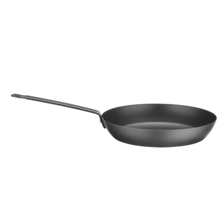Po&ecirc;le &agrave; frire en acier au carbone ergonomique, compatible four (220&deg;C), ⌀264mm - Hendi