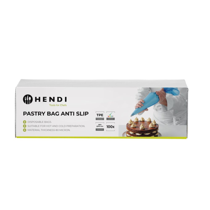 Rouleau de 100 Poches P&acirc;tissi&egrave;res Antid&eacute;rapantes Jetables TPE 515x280mm - Hendi