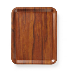 Plateau de Service Rectangulaire Antid&eacute;rapant Stratifi&eacute; Acajou 460x360mm AmerBox - Hendi