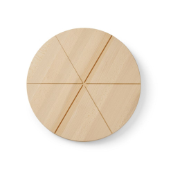 Planche &agrave; pizza ronde en bois de h&ecirc;tre, diam&egrave;tre 450mm, avec rainures de d&eacute;coupe - Hendi
