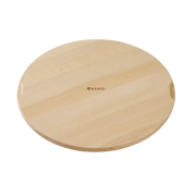Planche &agrave; pizza ronde en bois de h&ecirc;tre, diam&egrave;tre 450mm, avec rainures de d&eacute;coupe - Hendi