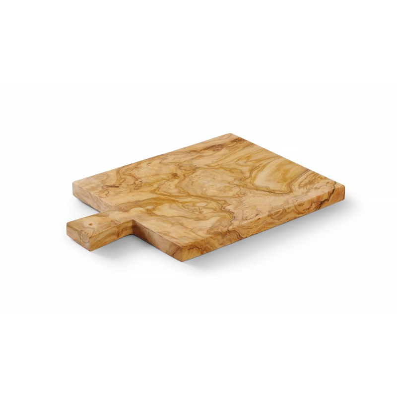 Planche &agrave; Servir en Bois d'Olivier Charcuterie Fromage 340x230mm - Hendi