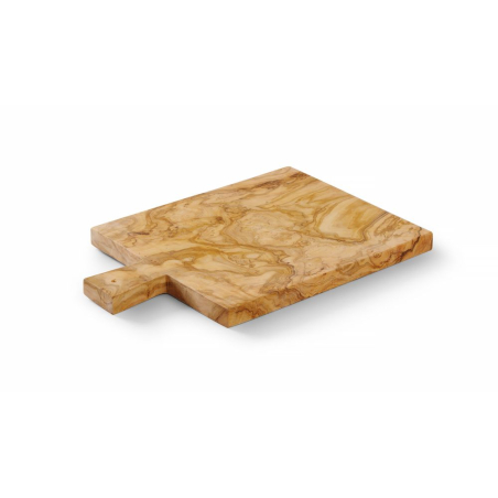 Planche &agrave; Servir en Bois d'Olivier Charcuterie Fromage 340x230mm - Hendi