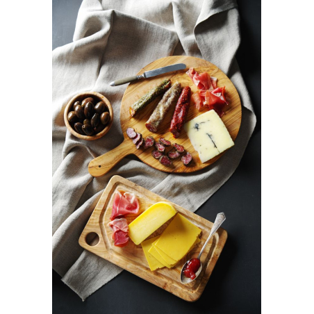Planche &agrave; Servir en Bois d'Olivier Charcuterie Fromage &Oslash;320mm - Hendi