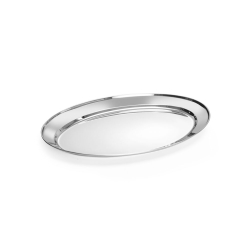 Plat Ovale Inox 450x290mm, Plateau de Service Acier Inoxydable - Hendi