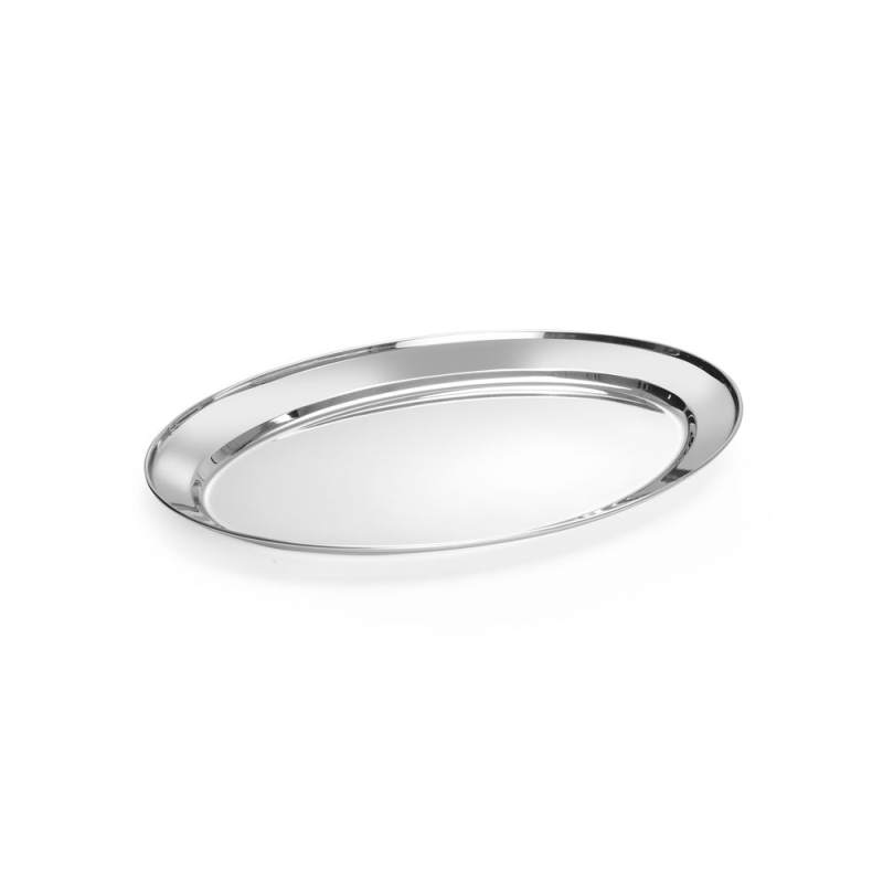 Plat Ovale Inox 450x290mm, Plateau de Service Acier Inoxydable - Hendi