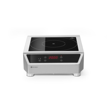 Plaque de Cuisson &agrave; Induction Professionnelle 3500W Mod&egrave;le 3500 D Profi Line, Acier Inoxydable - Hendi