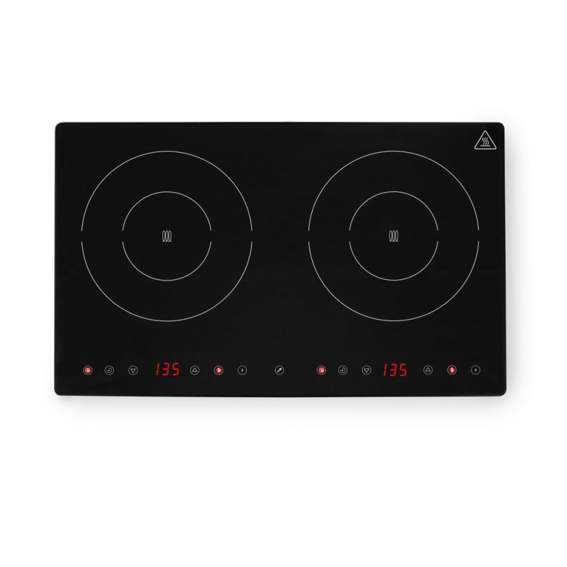 Plaque de cuisson &agrave; induction double professionnelle 3500W Kitchen Line, 608x405mm - Hendi