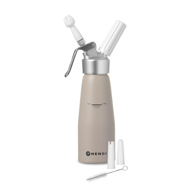 Siphon &agrave; chantilly en aluminium 0,5L pour cr&egrave;mes et mousses froides - Hendi