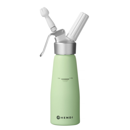 Siphon &agrave; Chantilly Professionnel en Aluminium 0,5L Vert Pastel - Hendi