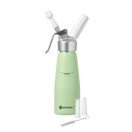 Siphon &agrave; Chantilly Professionnel en Aluminium 0,5L Vert Pastel - Hendi