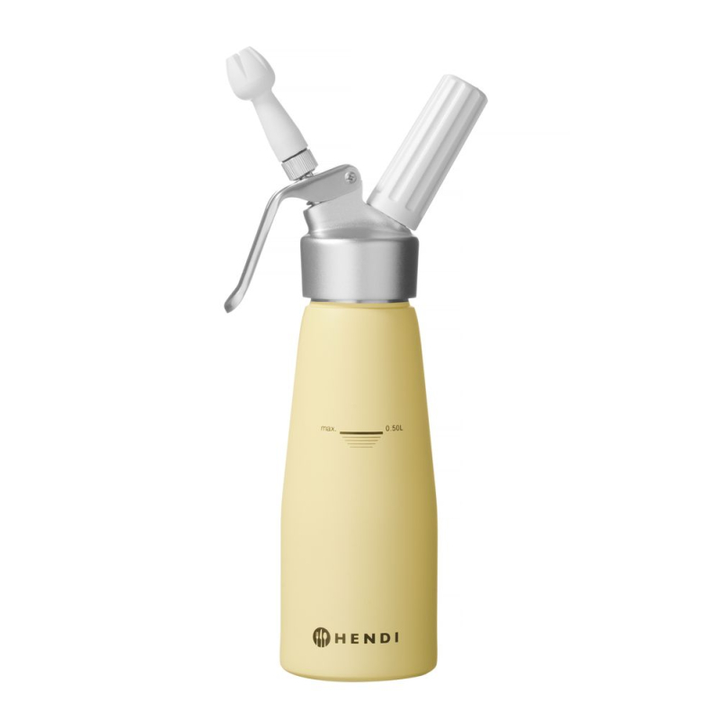 Siphon &agrave; Chantilly Professionnel 0,5L Aluminium Jaune Pastel - Hendi