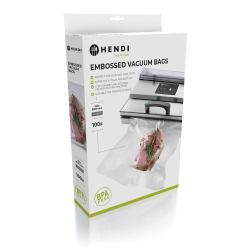 100 Sacs Sous Vide Gaufr&eacute;s 250x350mm pour Machine Externe et &agrave; Chambre, Cuisson -20&deg;C &agrave; 100&deg;C - Hendi