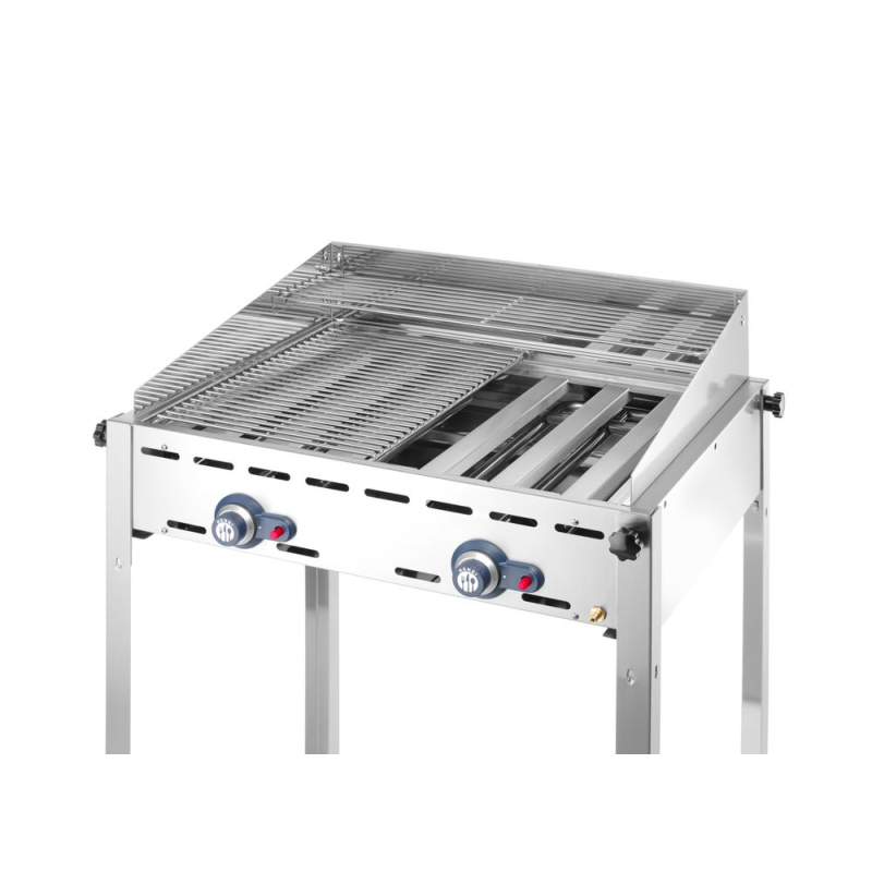 Stabilisateur de flamme et plaque de protection br&ucirc;leur GN 2/1 pour barbecue Green Fire Profi Line - Hendi