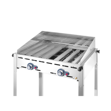 Stabilisateur de flamme et plaque de protection br&ucirc;leur GN 2/1 pour barbecue Green Fire Profi Line - Hendi