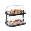 Vitrine r&eacute;frig&eacute;rante roll-top Duo UNIQ, Double niveau, Acier Inoxydable, 480x355x480mm - Hendi