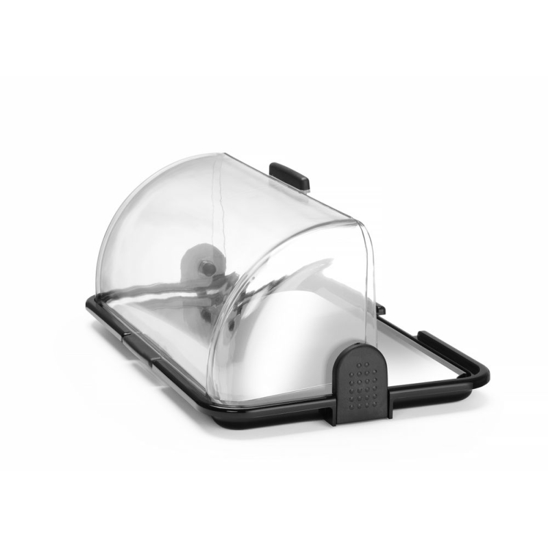 Vitrine r&eacute;frig&eacute;r&eacute;e et chauffante de comptoir avec couvercle coulissant, bac acier inoxydable - Hendi