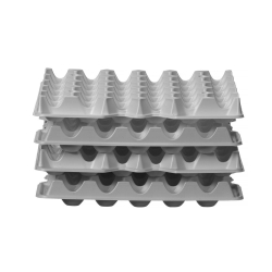 Plateaux &agrave; &oelig;ufs PET empilables pour OVOBOX 120, capacit&eacute; 120 &oelig;ufs (4x30), 286x40mm - Hendi
