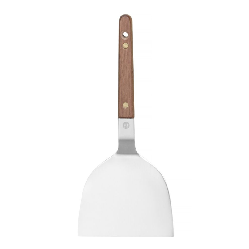 Spatule Teppanyaki professionnelle, inox et manche bois de noyer 240x105mm - Hendi
