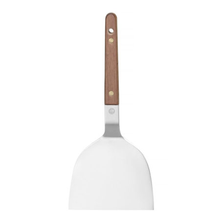 Spatule Teppanyaki professionnelle, inox et manche bois de noyer 240x105mm - Hendi