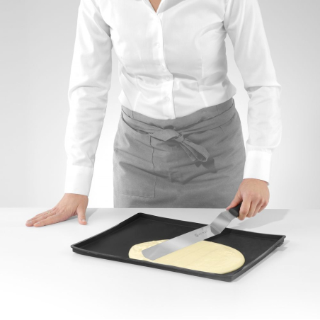 Spatule &agrave; cr&ecirc;pes flexible offset, noire, 38x376mm, con&ccedil;ue par Robert Bronwasser - Hendi
