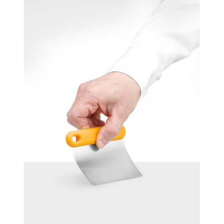 Racloir souple pour plan de travail &agrave; pizza en acier inoxydable et silicone - Hendi