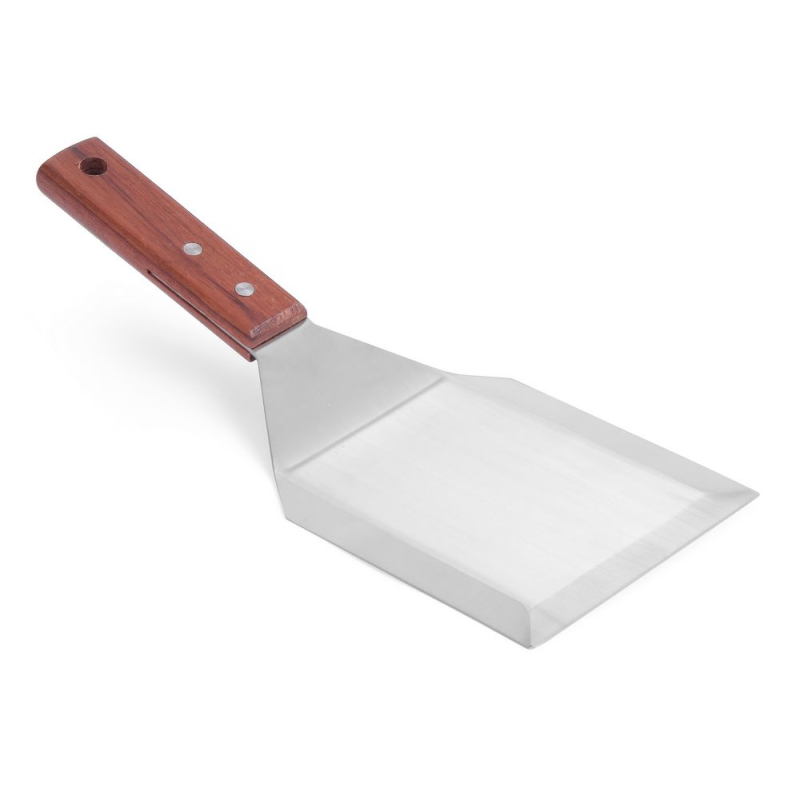 Spatule &agrave; hamburger professionnelle en bois fonc&eacute;, 305x110mm - Hendi