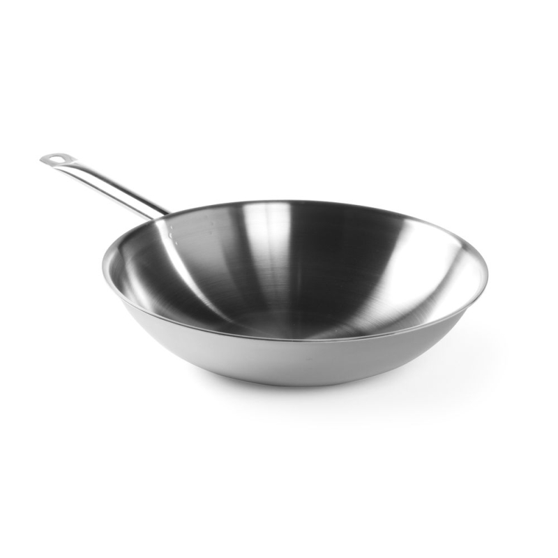 Wok Professionnel 3-Plis en Acier Inoxydable &Oslash;360mm, Sans Couvercle - Hendi