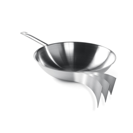 Wok Professionnel 3-Plis en Acier Inoxydable &Oslash;360mm, Sans Couvercle - Hendi