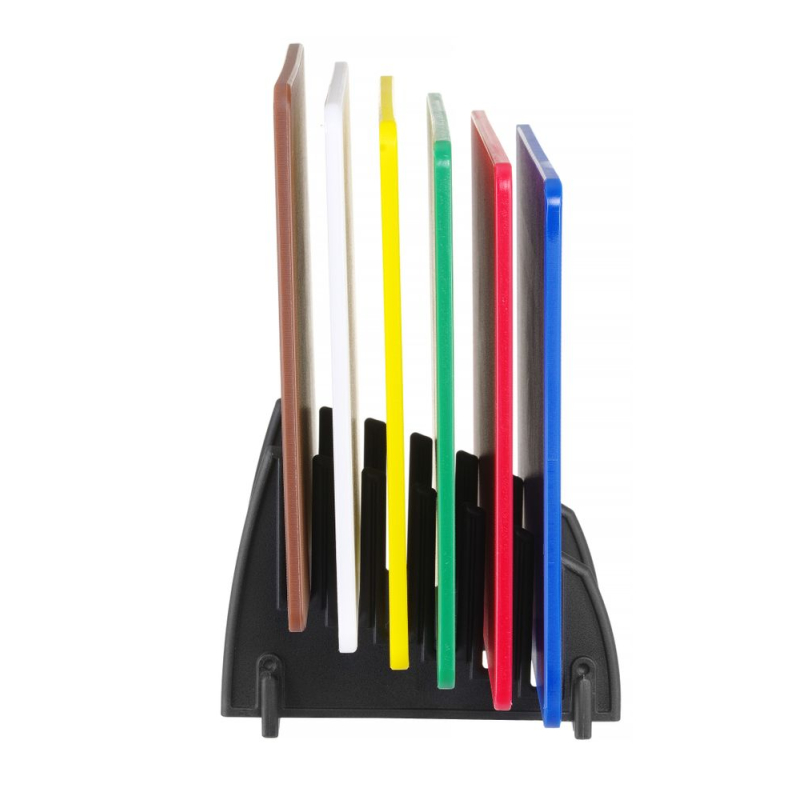 Set de 6 Planches &agrave; D&eacute;couper Professionnelles HACCP avec Rack - Hendi