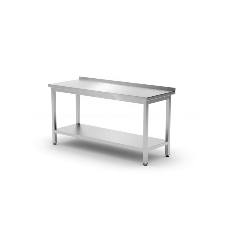Table de Travail Murale Inox avec &Eacute;tag&egrave;re - 1200x600x850mm - Cuisine Professionnelle - Hendi