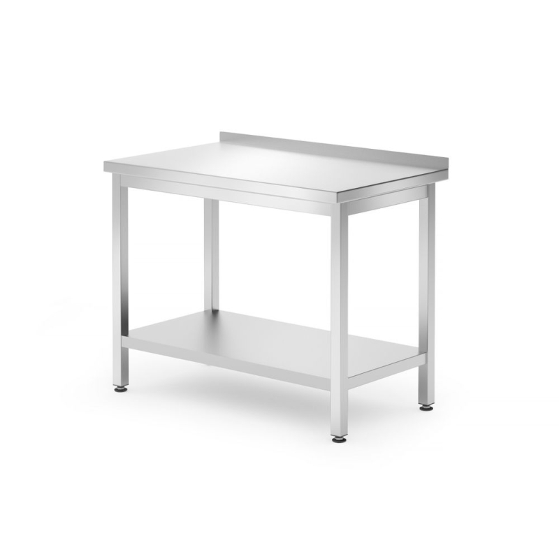 Table de travail murale inox professionnelle avec &eacute;tag&egrave;re 1000x600x(H)850mm Kitchen Line - Hendi