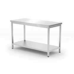 Table de travail centrale avec &eacute;tag&egrave;re 1200x600mm, Kitchen Line - Hendi