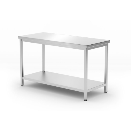 Table de travail centrale avec &eacute;tag&egrave;re 1200x600mm, Kitchen Line - Hendi