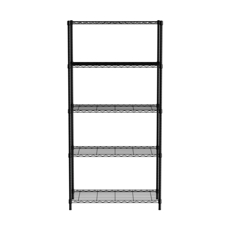 Rayonnage Acier Noir 5 &Eacute;tag&egrave;res R&eacute;glables, 910x455x1830mm - Hendi